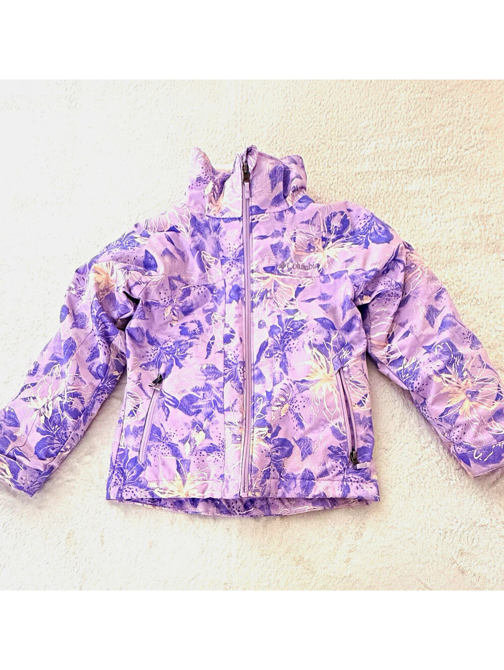 Columbia Girls XS 6/6X Interchange Floral Winter Jacket Fleece Liner No Hood